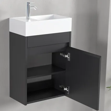 LOMAZOO meuble lave-mains Ibiza noir mat - 40cm 4