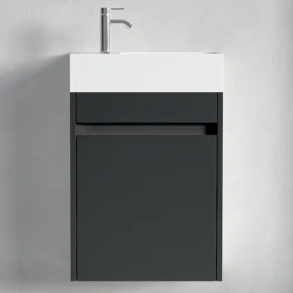 LOMAZOO meuble lave-mains Ibiza noir mat - 40cm 6