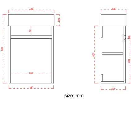 LOMAZOO meuble lave-mains Ibiza noir mat - 40cm 8