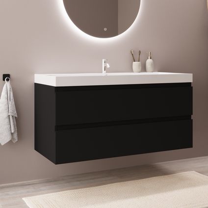 LOMAZOO meuble de salle de bain Monaco noir mat - 100cm