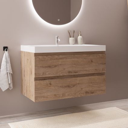 LOMAZOO meuble de salle de bain Monaco chêne clair - 80cm