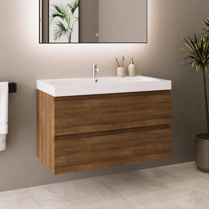 LOMAZOO meuble de salle de bain Monaco chêne chaud - 80cm