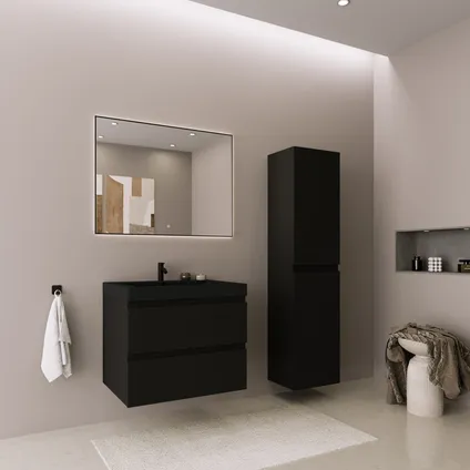 LOMAZOO meuble de salle de bain Monaco noir mat - 60 cm 2