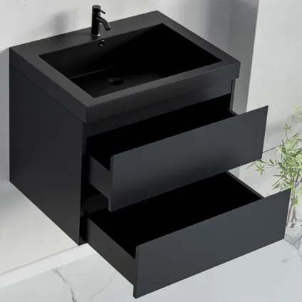 LOMAZOO meuble de salle de bain Monaco noir mat - 60 cm 4