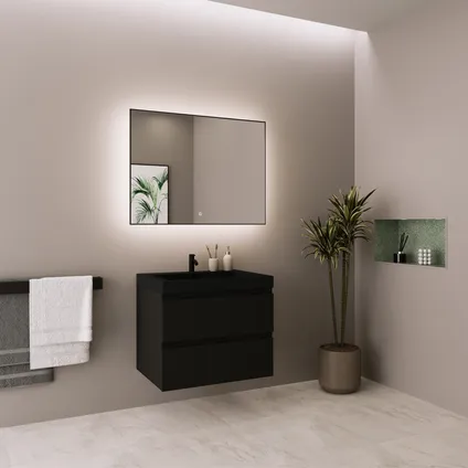 LOMAZOO meuble de salle de bain Monaco noir mat - 60 cm 10