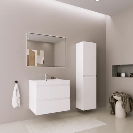 LOMAZOO meuble de salle de bain Monaco blanc brillant - 60cm 2