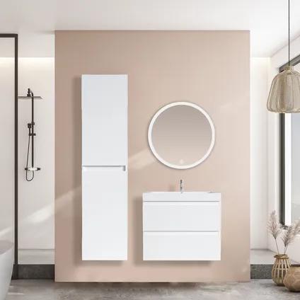 LOMAZOO meuble de salle de bain Monaco blanc brillant - 60cm 7
