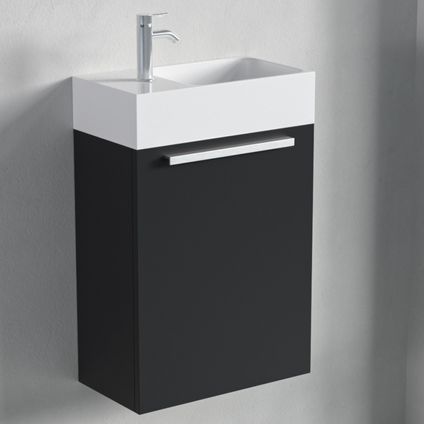 LOMAZOO toiletmeubel Bombay mat zwart - 40cm
