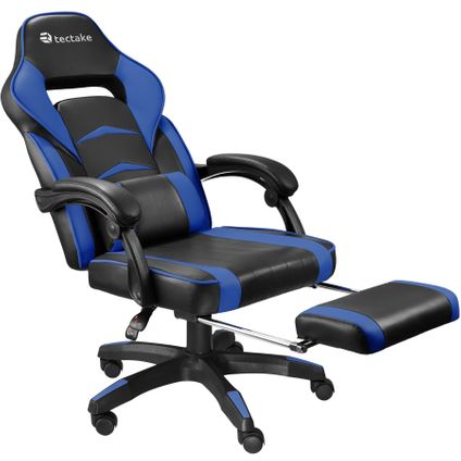 Tectake® - bureaustoel Comodo - gamestoel - zwart / blauw - 404743