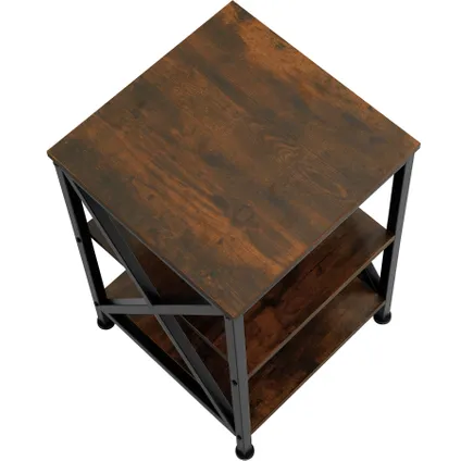 Tectake® - Bijzettafel Nottingham 40,5x40,5x60,5cm - Industrieel hout donker, rustiek 2