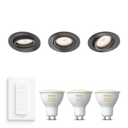 Philips Donegal Inbouwspots met White Ambiance & Dimmer