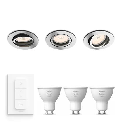 Philips Donegal Inbouwspots - Hue White & Dimmer - Chroom