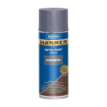 Maston Hammer - peinture métal - mate - gris métallisé - lisse - peinture en aérosol - 400 ml