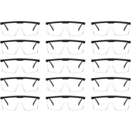 MSW Lunettes de protection - Pack de 15 - Non teintées - Réglables JHSAFETY-01 4