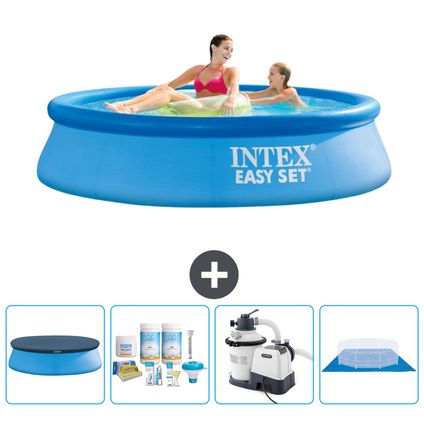 Intex Rond Opblaasbaar Easy Set Zwembad - 244 x 61 cm - Blauw - Inclusief Accessoire CB59