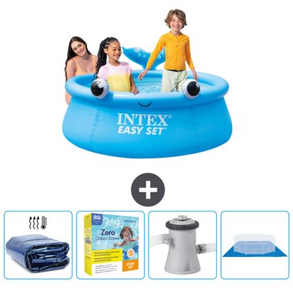 Intex Rond Opblaasbaar Easy Set Zwembad - 183 x 51 cm - Blauw - Walvis - Inclusief Accessoire CB8