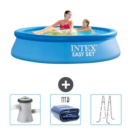 Intex Rond Opblaasbaar Easy Set Zwembad - 244 x 61 cm - Blauw - Inclusief Accessoire CB83
