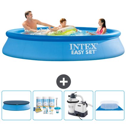 Intex Rond Opblaasbaar Easy Set Zwembad - 305 x 61 cm - Blauw - Inclusief Accessoire CB59