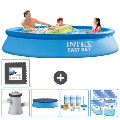 Intex Rond Opblaasbaar Easy Set Zwembad - 305 x 61 cm - Blauw - Inclusief Accessoires CB17