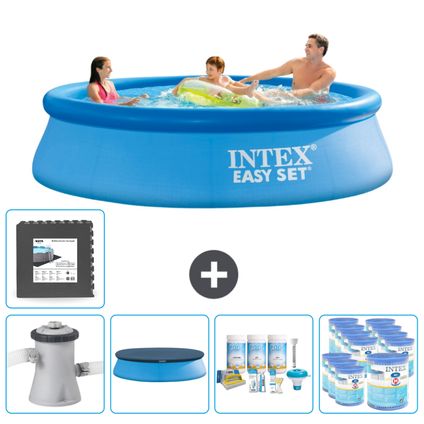 Intex Rond Opblaasbaar Easy Set Zwembad - 305 x 76 cm - Blauw - Inclusief Accessoires CB17