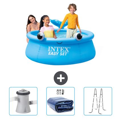 Intex Rond Opblaasbaar Easy Set Zwembad - 183 x 51 cm - Blauw - Walvis - Inclusief Accessoire CB83