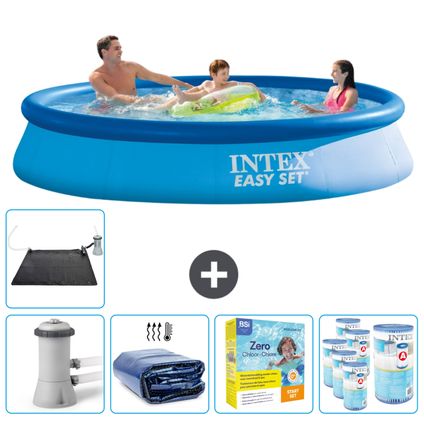 Intex Rond Opblaasbaar Easy Set Zwembad - 366 x 76 cm - Blauw - Inclusief Accessoires CB25