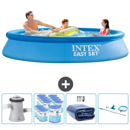 Intex Rond Opblaasbaar Easy Set Zwembad - 305 x 61 cm - Blauw - Inclusief Accessoires CB90