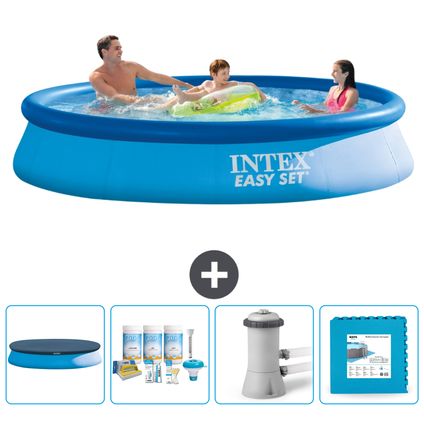 Intex Rond Opblaasbaar Easy Set Zwembad - 366 x 76 cm - Blauw - Inclusief Accessoire CB2
