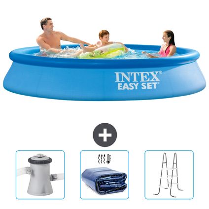 Intex Rond Opblaasbaar Easy Set Zwembad - 305 x 61 cm - Blauw - Inclusief Accessoire CB83