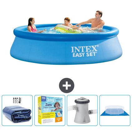 Intex Rond Opblaasbaar Easy Set Zwembad - 305 x 76 cm - Blauw - Inclusief Accessoire CB8