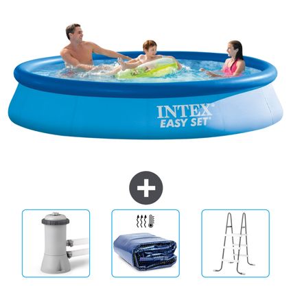 Intex Rond Opblaasbaar Easy Set Zwembad - 366 x 76 cm - Blauw - Inclusief Accessoire CB83