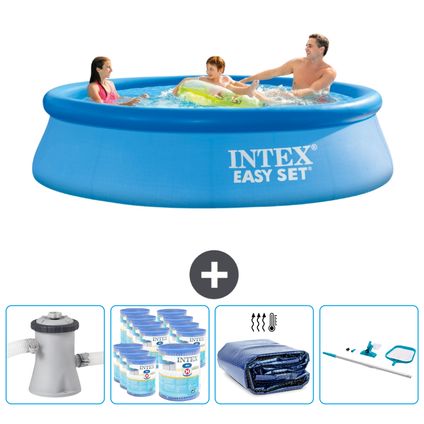 Intex Rond Opblaasbaar Easy Set Zwembad - 305 x 76 cm - Blauw - Inclusief Accessoires CB90