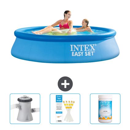 Intex Rond Opblaasbaar Easy Set Zwembad - 244 x 61 cm - Blauw - Inclusief Accessoire CB73