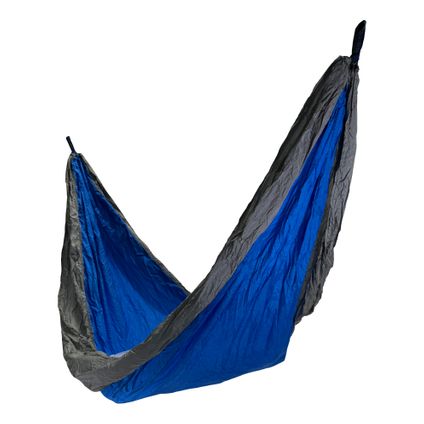 4gardenz® Hamac en nylon bleu 270x150 cm avec kit de suspension - max.200 kg