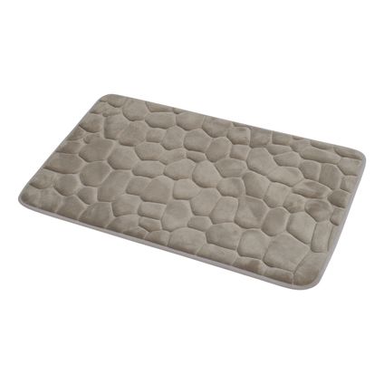 Tapis de bain en mousse à mémoire de forme Pebbles - tapis de douche 50x80 cm - Taupe