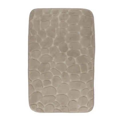 Tapis de bain en mousse à mémoire de forme Pebbles - tapis de douche 50x80 cm - Taupe 3