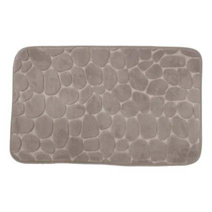 Tapis de bain en mousse à mémoire de forme Pebbles - tapis de douche 50x80 cm - Taupe 5