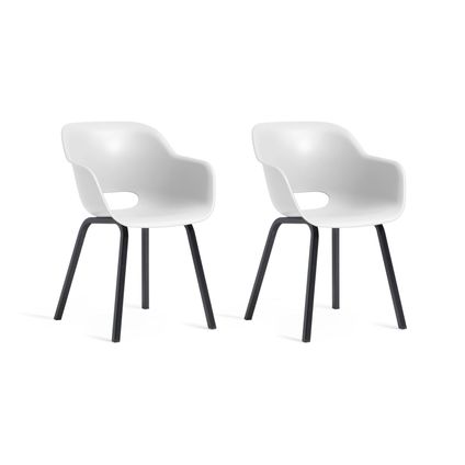 Keter Noa Chaise de jardin - 2 pièces - 55x56,5x80cm - structure métallique - Blanc