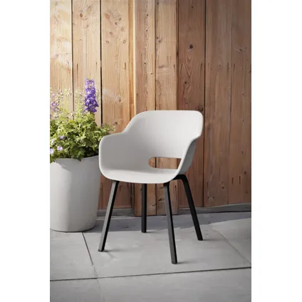 Keter Noa Chaise de jardin - 2 pièces - 55x56,5x80cm - structure métallique - Blanc 3