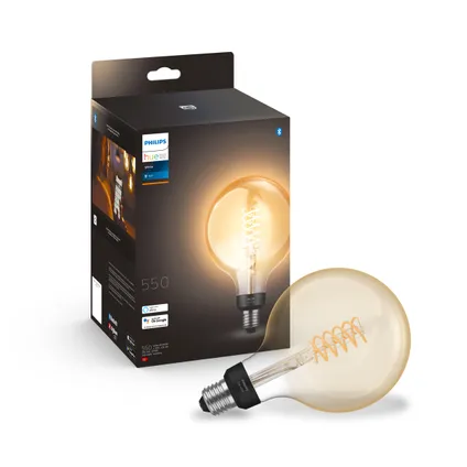 Philips Hue Starterspakket E27 White Filament Globelamp Groot 2