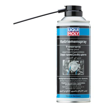 LIQUI MOLY V-Belt Spray 400 ml résout les problèmes de grincement et prévient le vieillissement. (LM-1841)