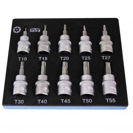 SATRA 3/8" Torx sockets set T10 to T55 (10-piece) (S-H138WT)
