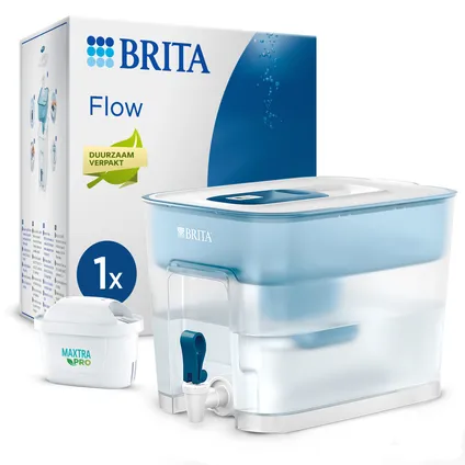 BRITA Waterfilterkan Flow Cool 8.2L - Blauw + 1 MAXTRA PRO AIO