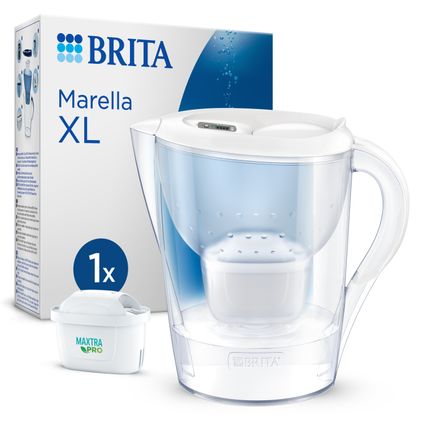 BRITA Carafe filtrante Marella XL 3,5L - Blanc + 1 cartouche MAXTRA PRO ALL-IN-1