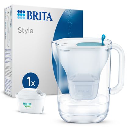 BRITA Carafe à eau Style Cool 2,4L - Bleu + 1 cartouche MAXTRA PRO ALL-IN-1