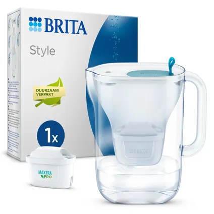 BRITA Waterfilterkan Style Cool 2,4L + 1 MAXTRA PRO Filter - Blauw | Duurzaam Verpakt
