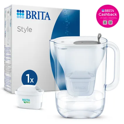 BRITA Waterfilterkan Style Cool 2,4L - Grijs + 1 MAXTRA PRO AIO 5