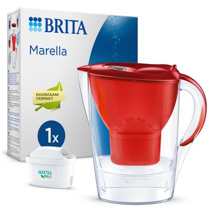 BRITA Carafe filtrante Marella Cool 2,4L - Rouge + 1 cartouche MAXTRA PRO ALL-IN-1