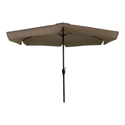 Parasol bâton taupe - CUHOC parasol droit - parasol 3 de mètres avec volants et tourneur ouvert