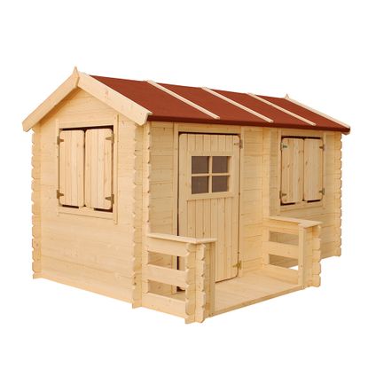 Maison en bois pour enfants - Timbela M503 - 2.63m2 - avec toit rouge, sol